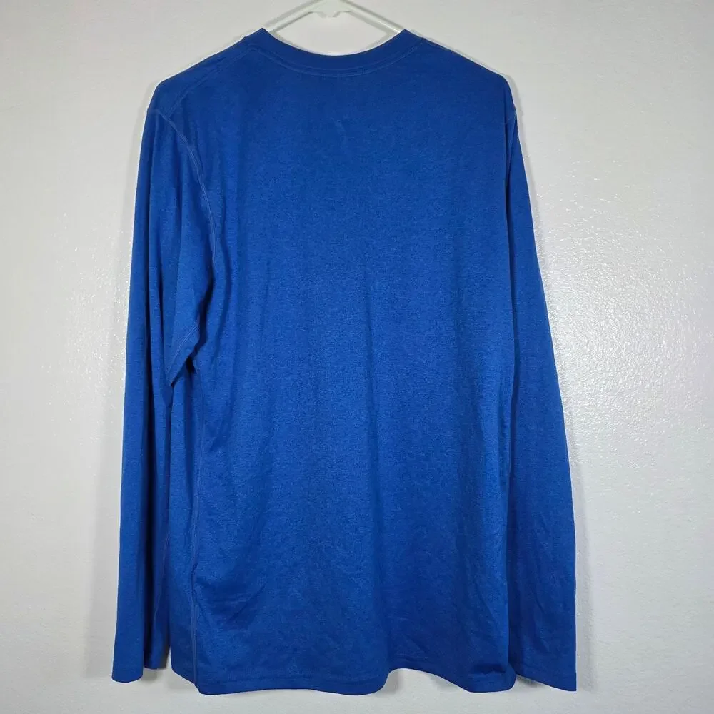 Nike Dri-FIT Long Sleeve Athletic Shirt Blue Mens M Running Training